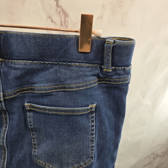 Betabrand Jeans Womens Medium Long Dark Wash Straight Denim Jegging High Rise - Picture 10 of 11